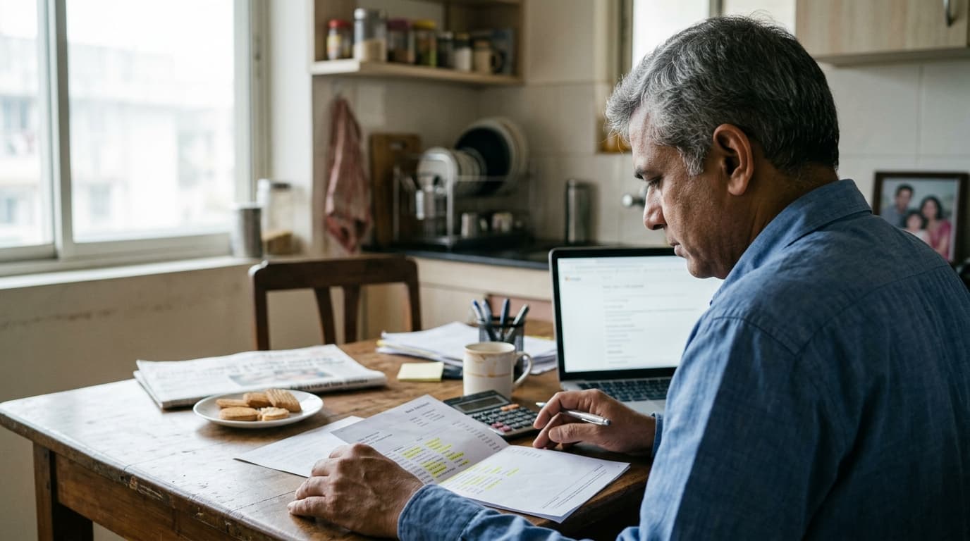 A founder highlighting a dozen software subscription charges on a bank statement — TurboAgents benchmark of what small businesses spend on marketing tools